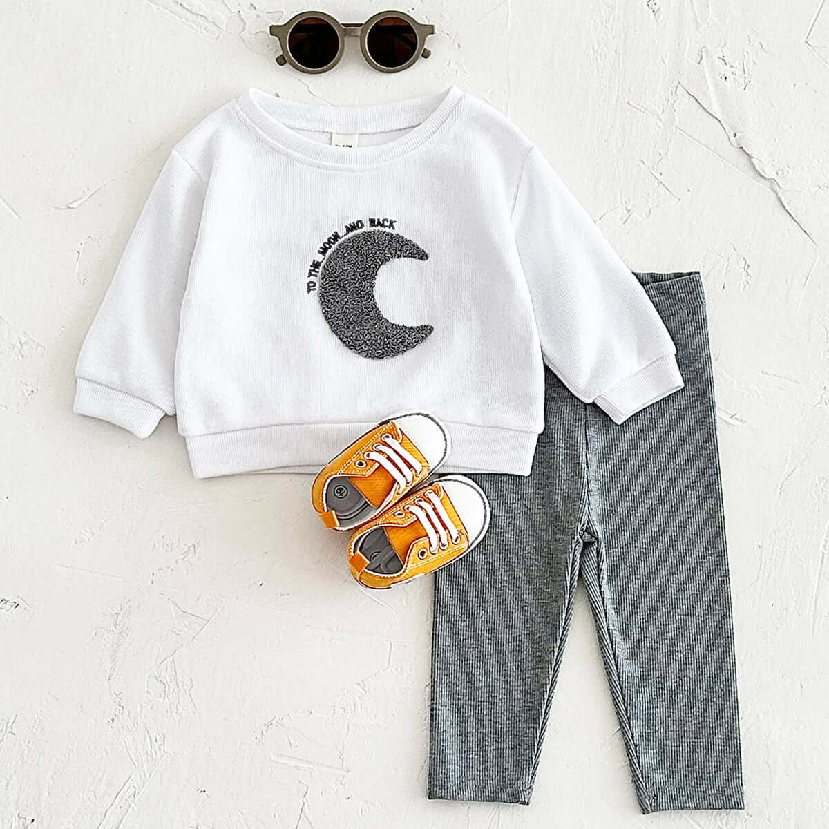 Sun Moon and Stars Ensemble Spring Autumn Baby Boys Girls Clothes Plush Sun/Moon Organic Cotton  Newborn Baby Long Sleeve Casual Kids Clothing Sets