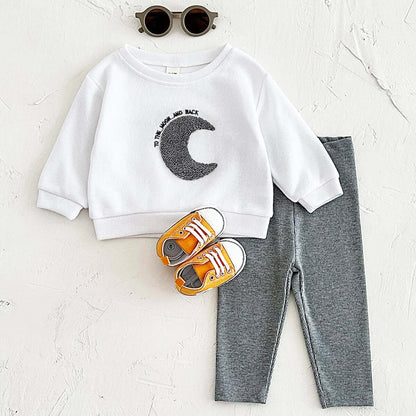 Sun Moon and Stars Ensemble Spring Autumn Baby Boys Girls Clothes Plush Sun/Moon Organic Cotton  Newborn Baby Long Sleeve Casual Kids Clothing Sets