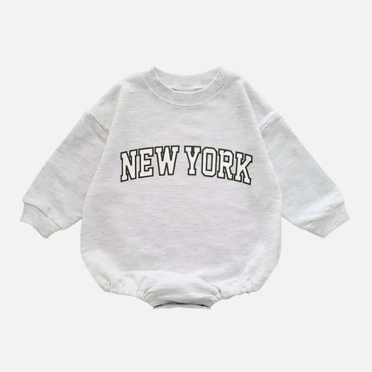 2024 Baby Romper INS 0-12M Newborn Infant Baby Boy Girl Romper Cute New York Letter Long Sleeve Jumpsuit Playsuit Clothing