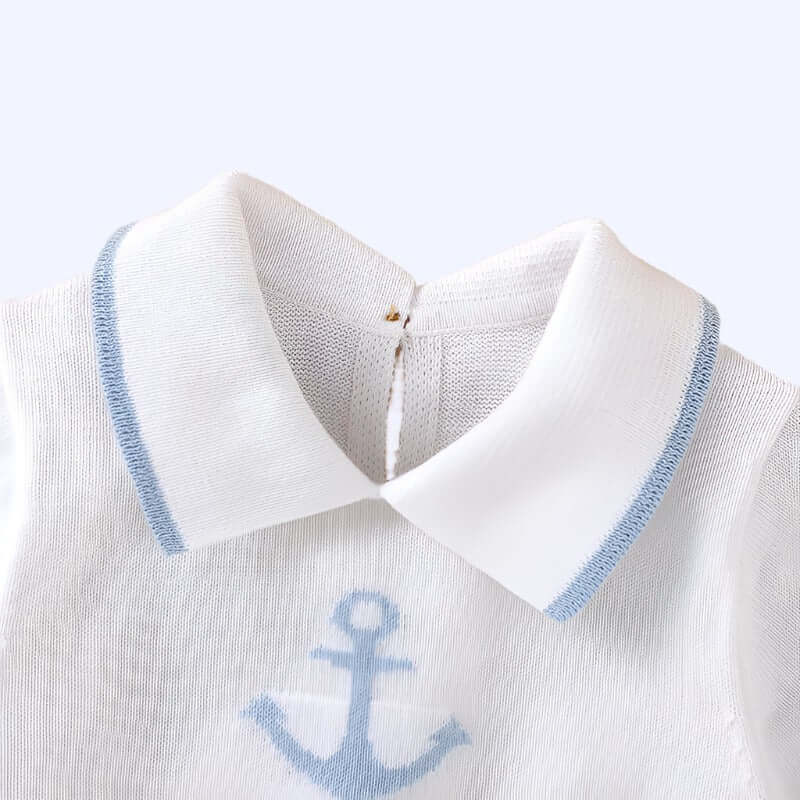 Summer Baby Bodysuit 100%Cotton Knit Newborn Boy Girl Jumpsuit Fashion Turn-down Collar Infant Toddler Clothing Short Sleeve Top