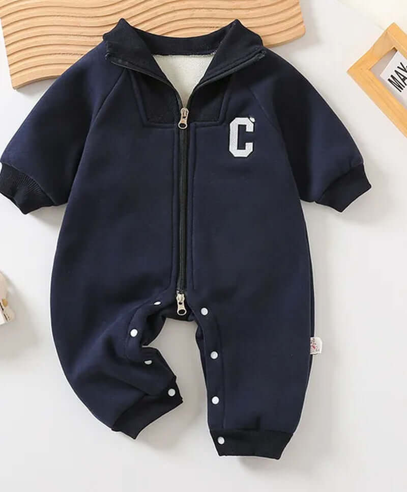 2024 Autumn Baby Rompers Thick Lining Boys Jumpsuits Fur Lining Toddler Clothes Boys Outfit