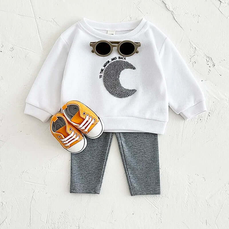 Sun Moon and Stars Ensemble 100% Organic Cotton Kids Clothing Set (6M-3T)