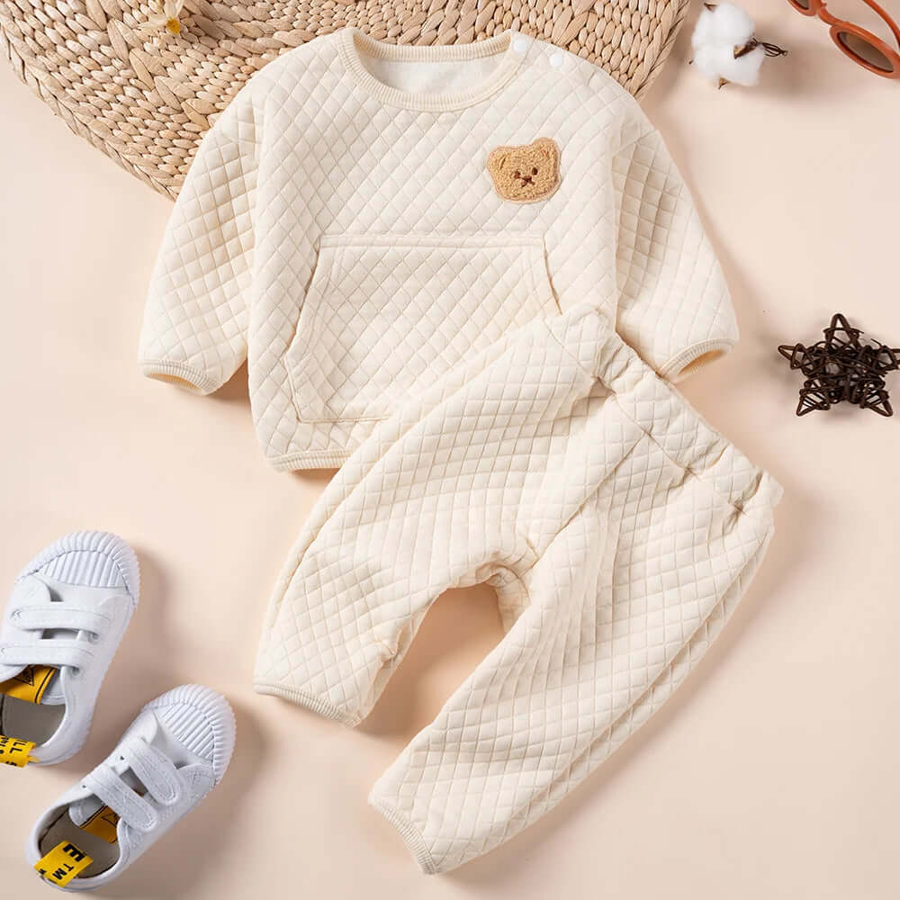 2pcs Baby Clothes Sets Autumn Baby Cute Bear Pattren Warm Clothing Set Outfits  Baby Sweaters and Pants Two Piece Set