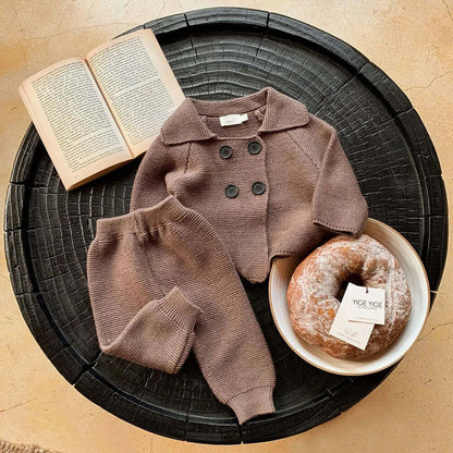 Baby Boy Knitted Clothes Sets Long-Sleeved Cardigan + Pants Autumn Winter Infant Boy Clothes Outfits