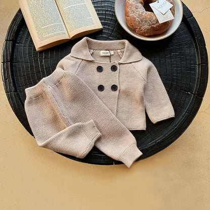 Baby Boy Knitted Clothes Sets Long-Sleeved Cardigan + Pants Autumn Winter Infant Boy Clothes Outfits