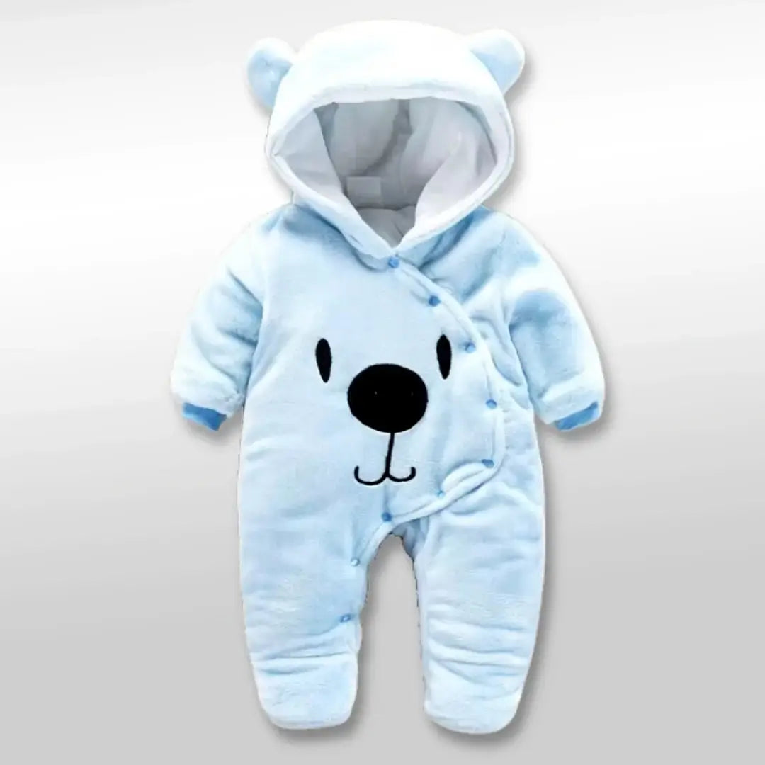 Bear Hug Hooded Romper 🐻 Soft & Cozy Perfect for Winter (3-12M)