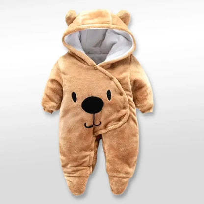 Bear Hug Hooded Romper 🐻 Soft & Cozy Perfect for Winter (3-12M)