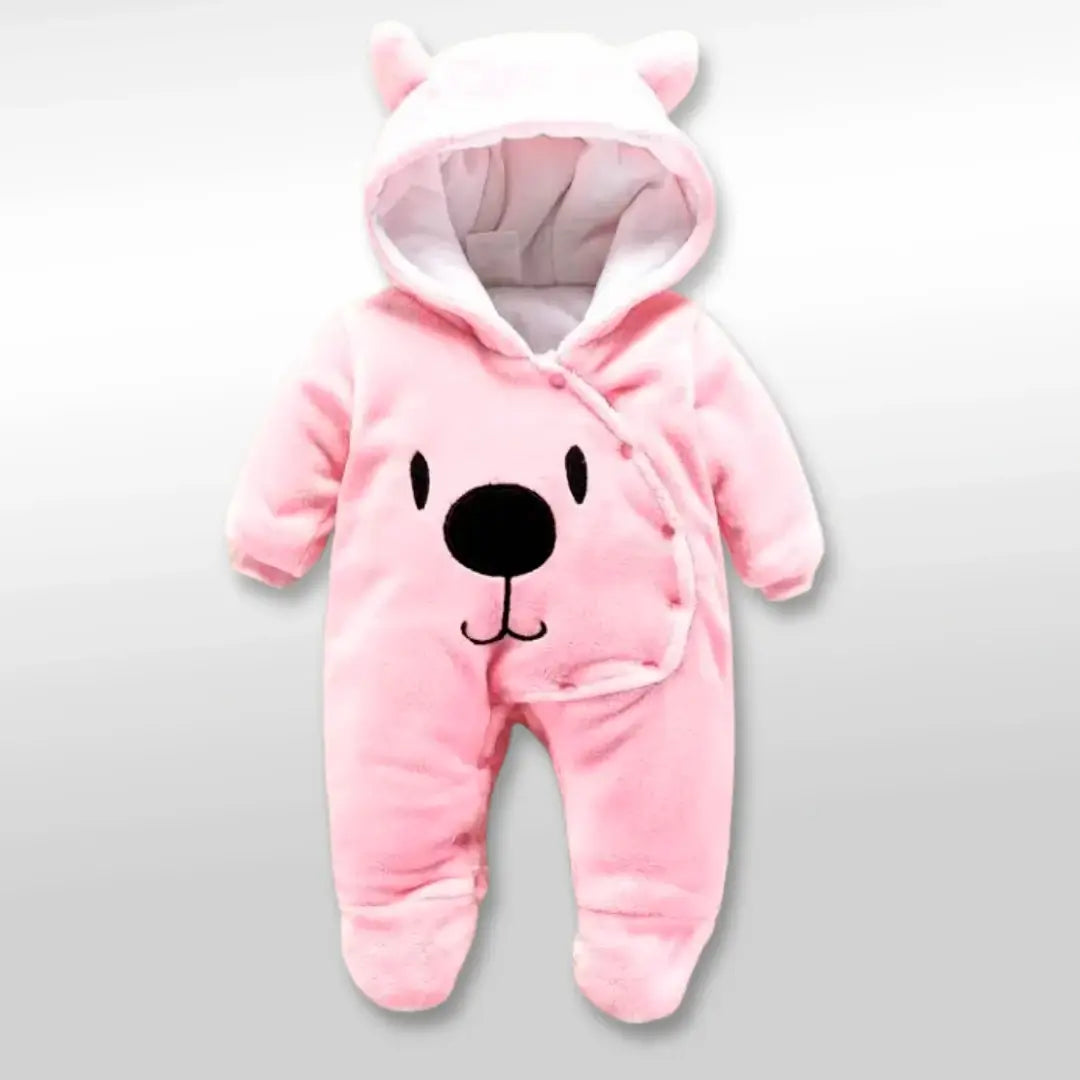 Bear Hug Hooded Romper 🐻 Soft & Cozy Perfect for Winter (3-12M)