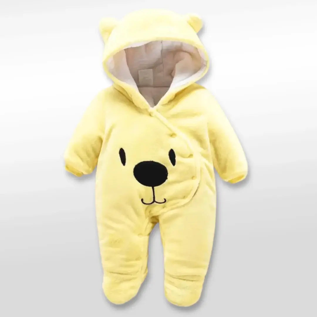 Bear Hug Hooded Romper 🐻 Soft & Cozy Perfect for Winter (3-12M)