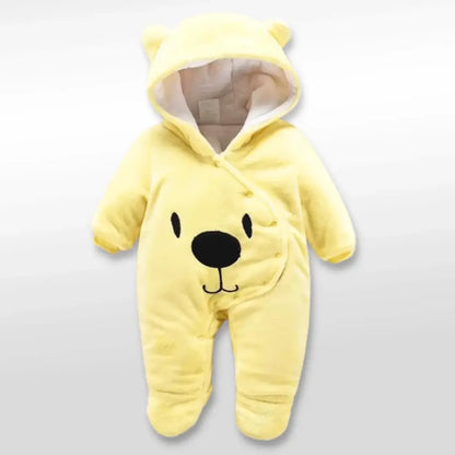 Bear Hug Hooded Romper 🐻 Soft & Cozy Perfect for Winter (3-12M)