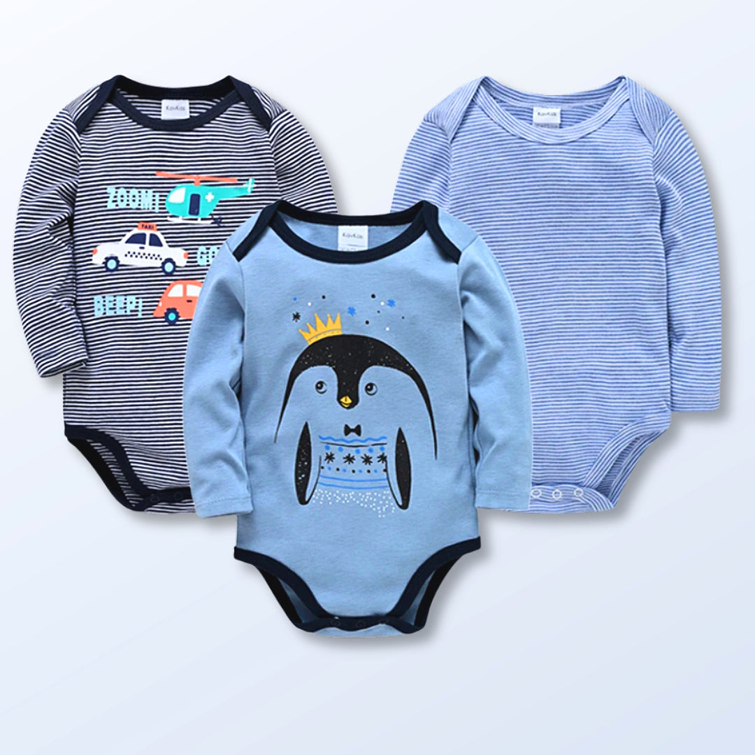 3 Piece Sets-Buy 2 Sets Get One Free! 3-Piece Baby Bodysuit Collection Long Sleeve & Soft  Cotton (0-12M)