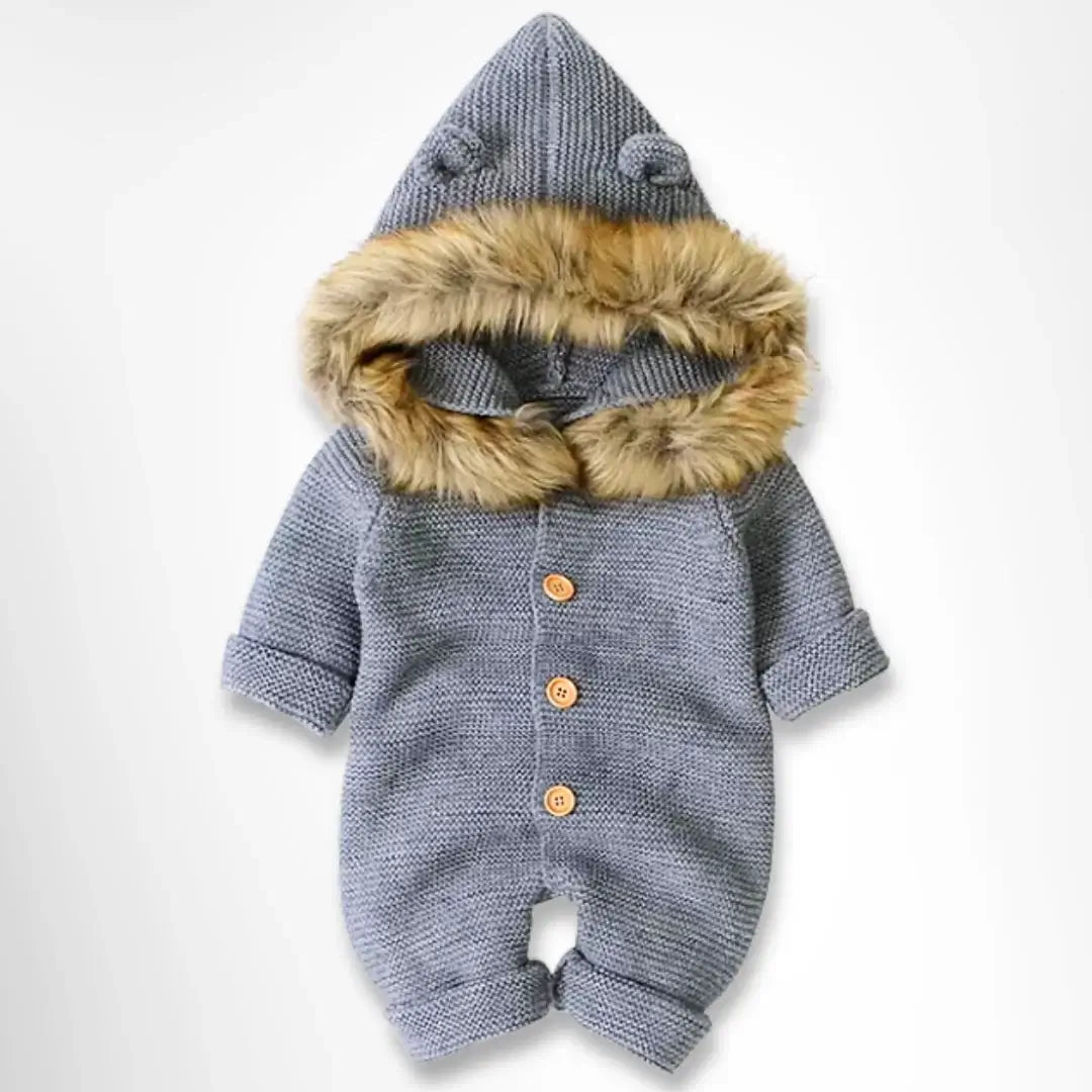 Chicago Chic Knits - Faux Fur Hooded Romper (3-24M)