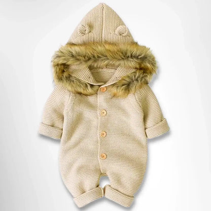 Chicago Chic Knits - Faux Fur Hooded Romper (3-24M)