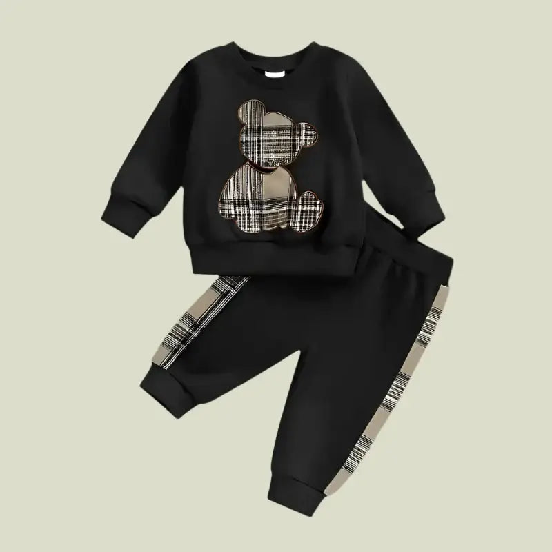 Cozy Bear Plaid Set 🐻 2-Piece Fall Outfit for Your Cub