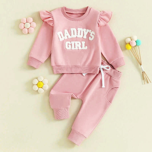 Daddy’s Girl Flutter Sleeve Lounge Set (0-3T)