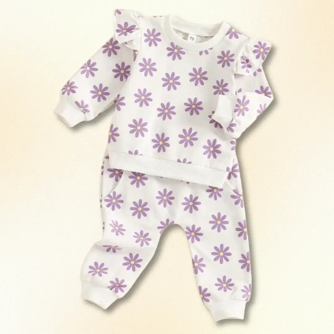 Flower Power -  Long Sleeve Sweatshirt and matching Joggers (0-18M)