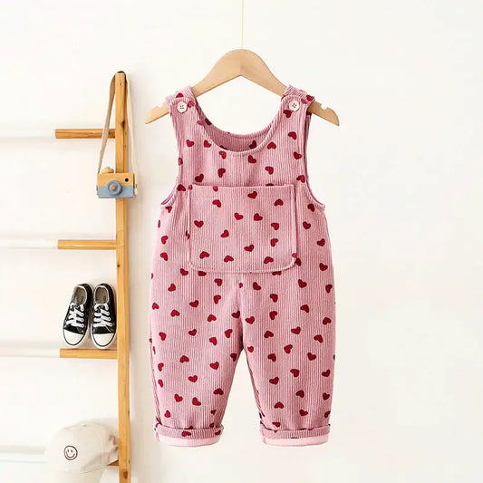 Heartfelt Corduroy Overalls Cozy Love for Fall (12M-5T)