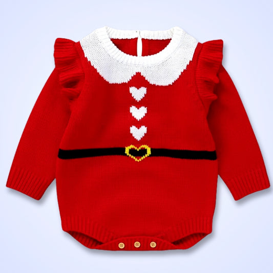 Little Miss Claus Knit Romper (0-18M) 🎅🏻👵🏻