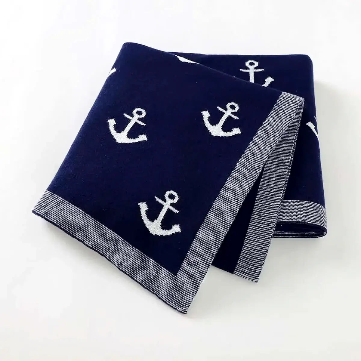 Nautical Dreams ⚓ 100% Cotton Knit Baby Swaddle Blanket (40 X 30 inches)