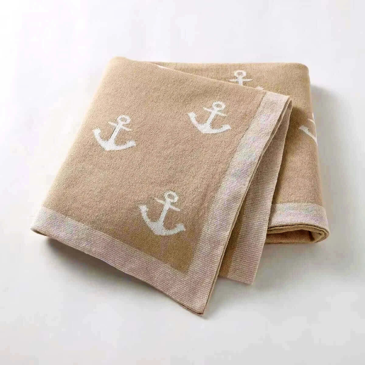 Nautical Dreams ⚓ 100% Cotton Knit Baby Swaddle Blanket (40 X 30 inches)