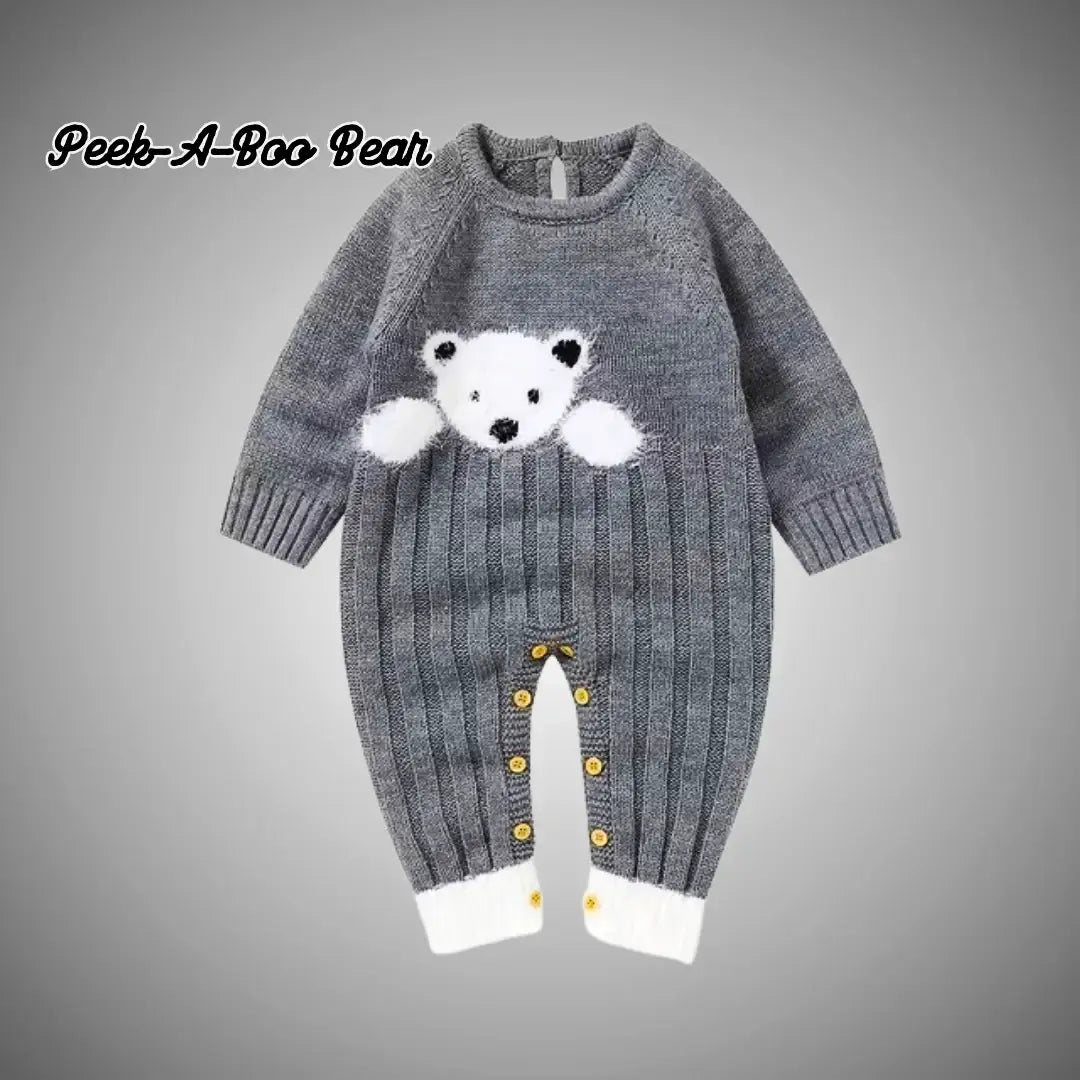 Peek-A-Boo Cuddle Me Bear Romper - (3-12M)