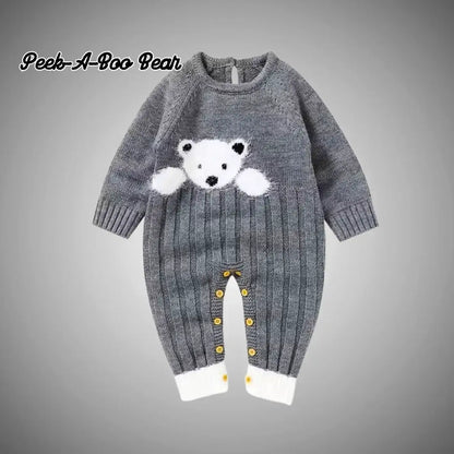 Peek-A-Boo Cuddle Me Bear Romper - (3-12M)