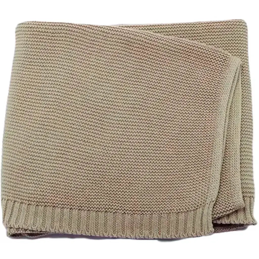 Soft, cozy 100% cotton baby blanket in warm beige, perfect for personalizing with names for a unique gift.