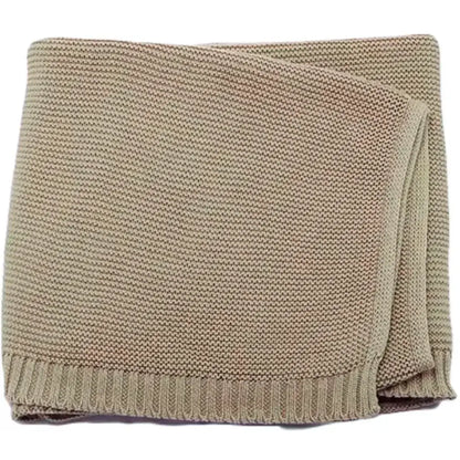 Soft, cozy 100% cotton baby blanket in warm beige, perfect for personalizing with names for a unique gift.