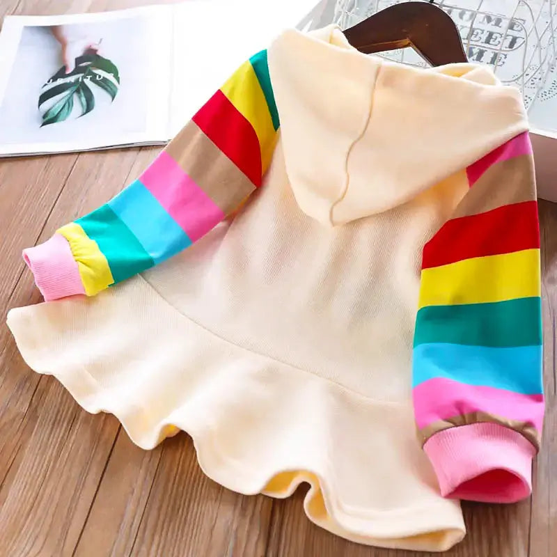 Rainbow Hooded Sweatshirt | Cozy Style for Your Fashionista