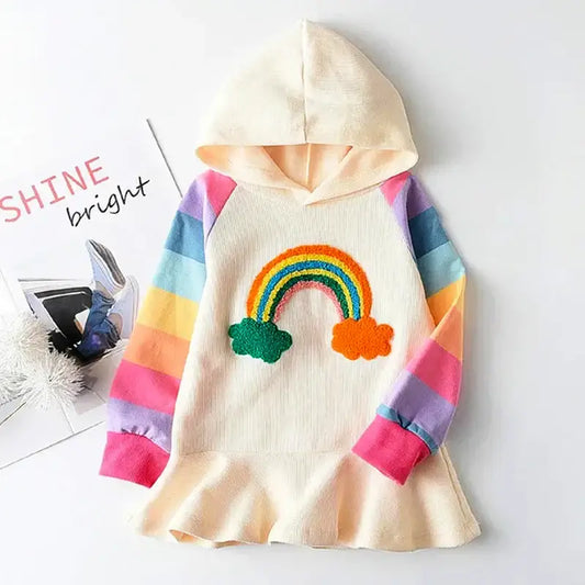 Rainbow Hooded Sweatshirt | Cozy Style for Your Mini Fashionista2