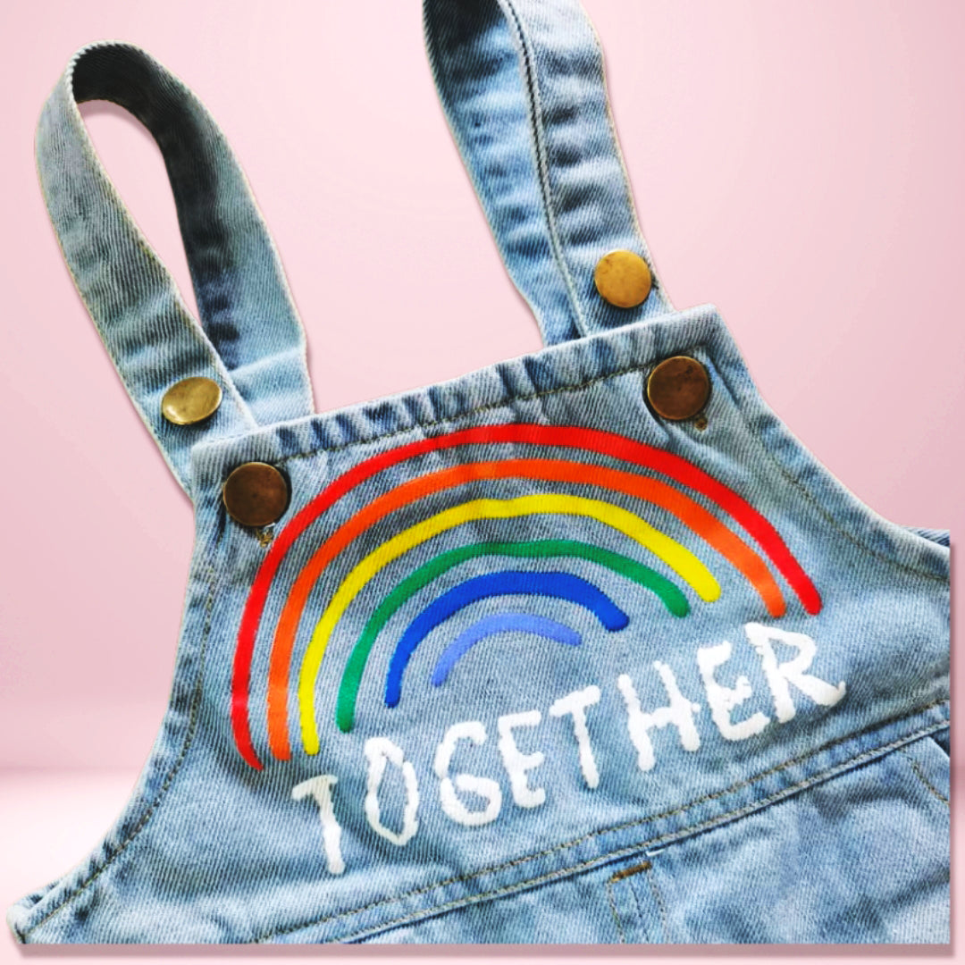 Soho Harmony Rainbow Overalls (w/Angel Wings in Back) (9M-3T)