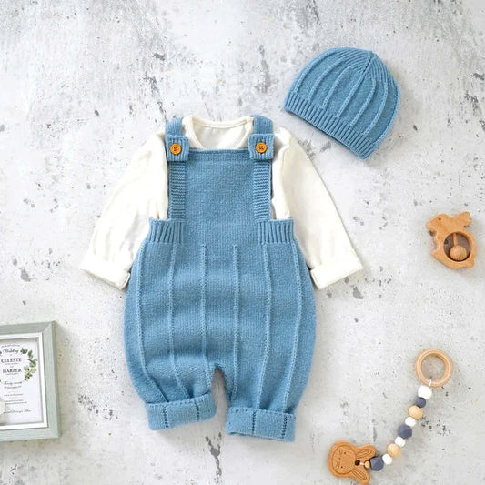 Verona Stroll Knit Baby Overall Set 🍁 Timeless Charm (3-18M)