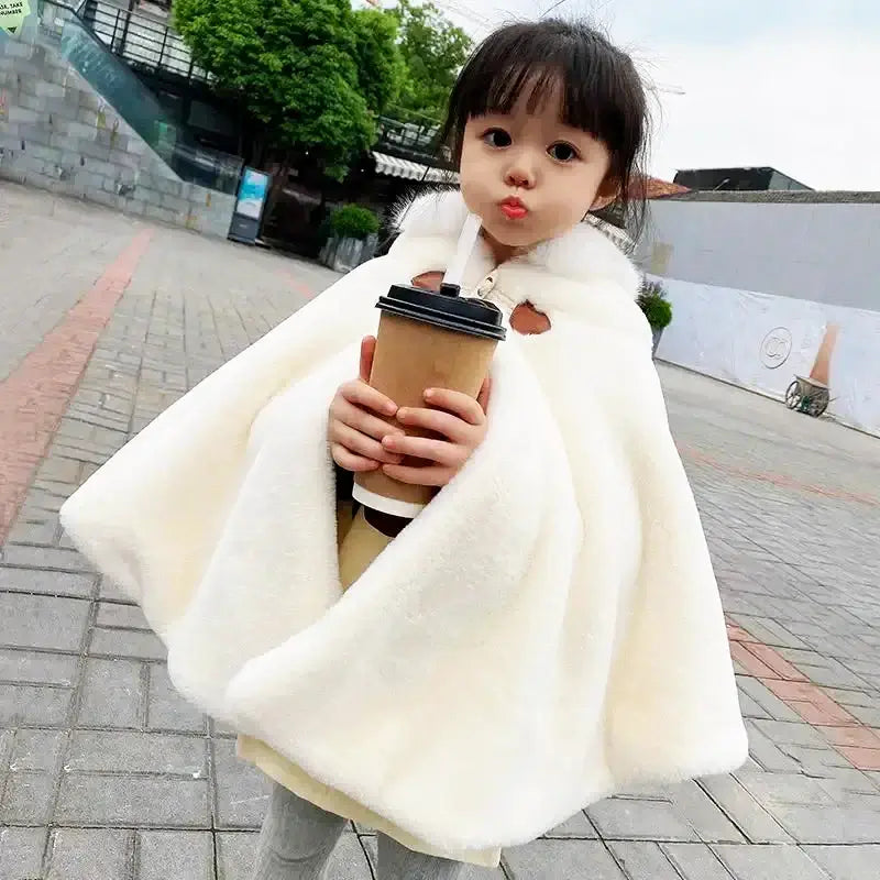 Whimsical Winter - Baby Hooded Faux Fur Cape