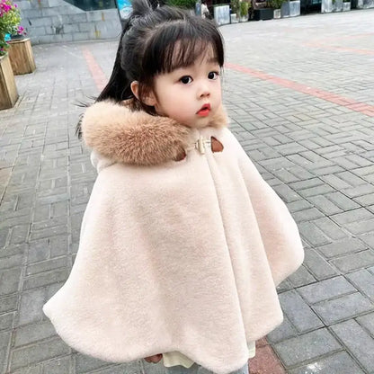 Whimsical Winter - Baby Hooded Faux Fur Cape