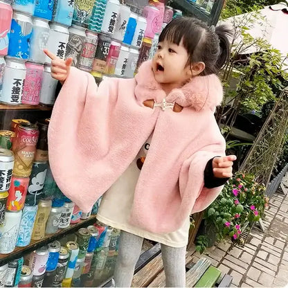 Whimsical Winter - Baby Hooded Faux Fur Cape