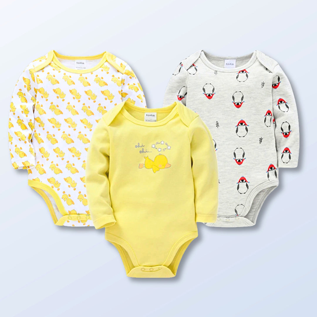 3 Piece Sets-Buy 2 Sets Get One Free! 3-Piece Baby Bodysuit Collection Long Sleeve & Soft  Cotton (0-12M)