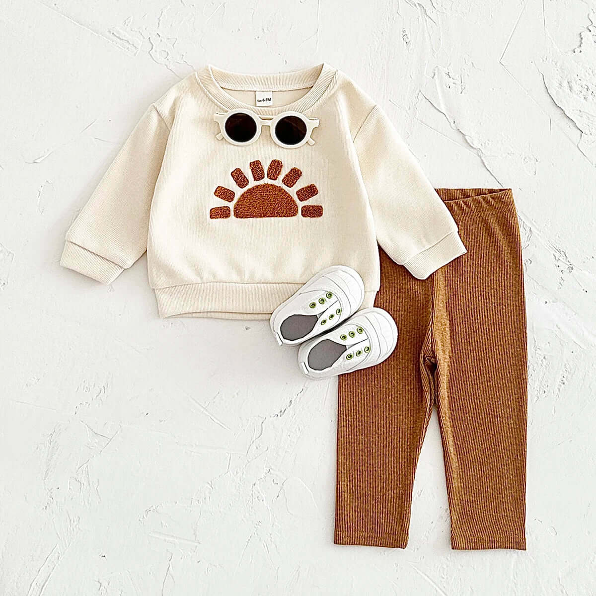 Spring Autumn Baby Boys Girls Clothes Plush Sun/Moon Organic Cotton  Newborn Baby Long Sleeve Casual Kids Clothing Sets